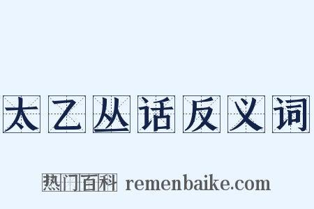 太乙丛话反义词是什么意思的图片